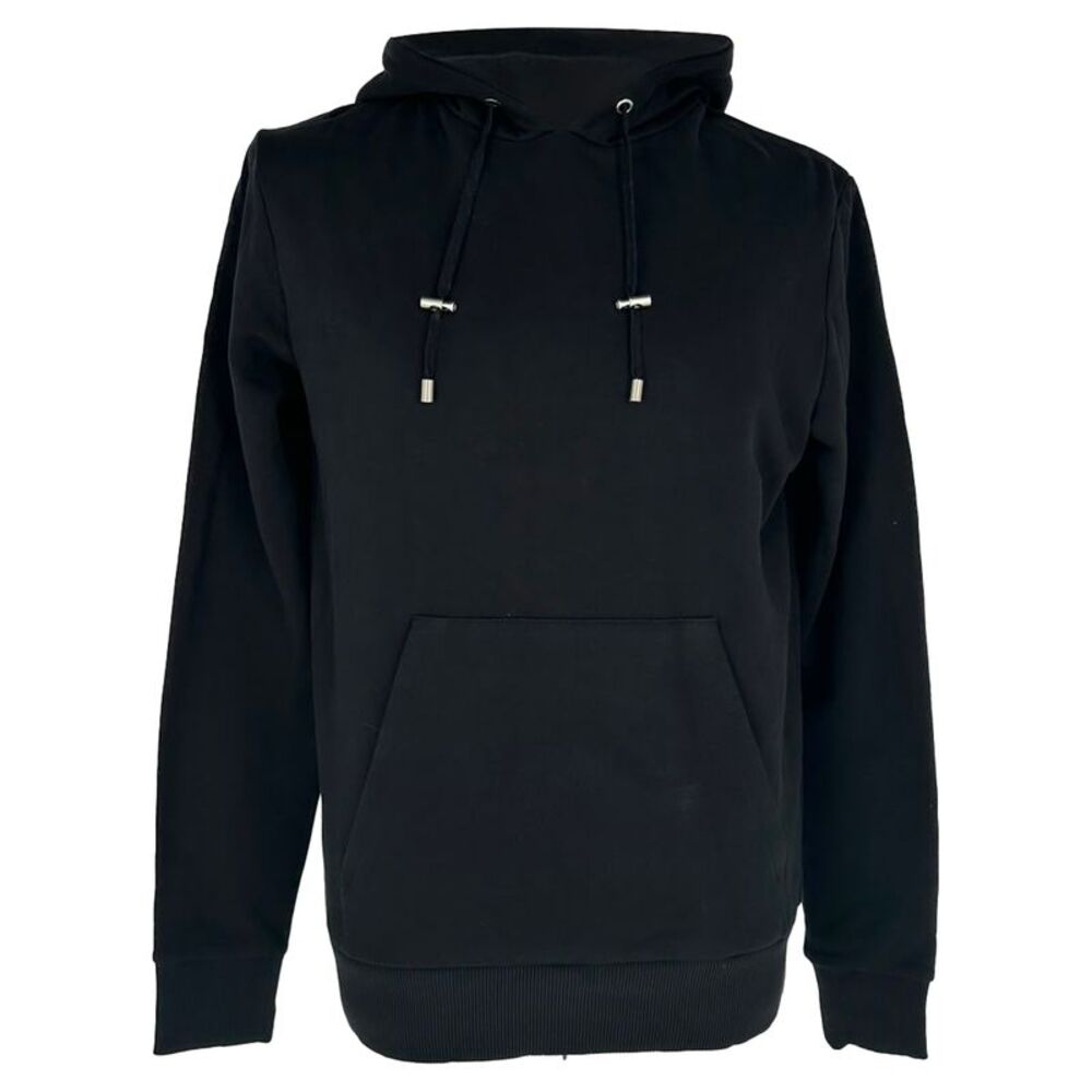 Balmain Logo-Embroidered Hoodie in Black Cotton